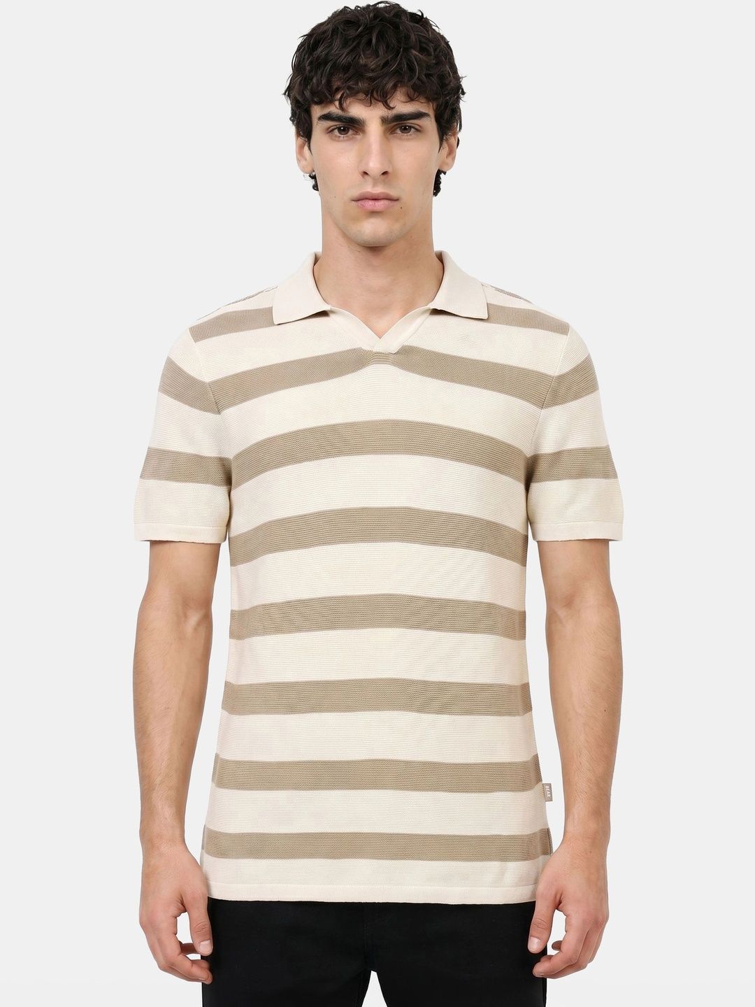 THE BEAR HOUSE Men Striped Polo Collar T-shirt-picture-31