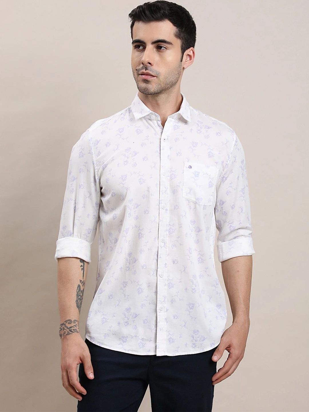 Turtle Men Relaxed Slim Fit Floral Printed Casual Shirt-picture-25