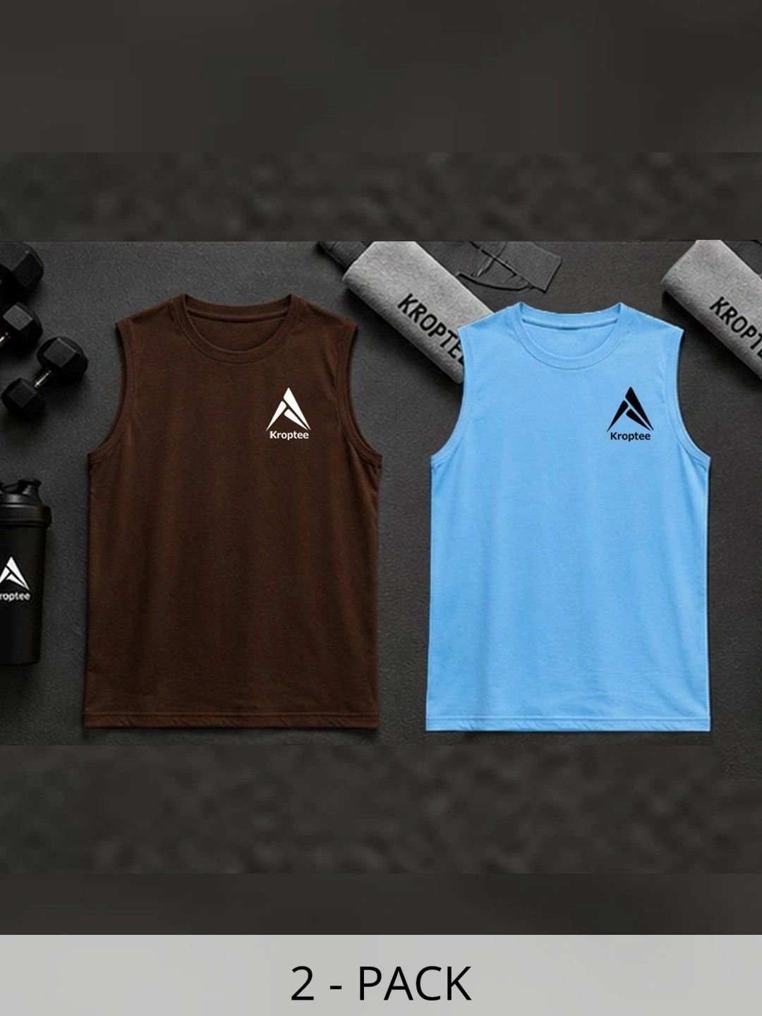 Kroptee Pack of 2 Cotton Blend Gym Vest-picture-44