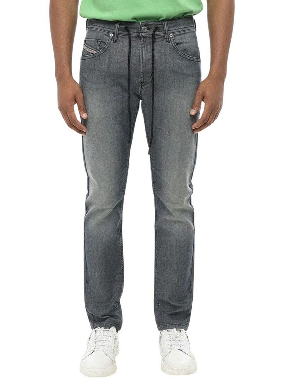 DIESEL Men Regular Fit Mid-Rise Low Distress Jeans-picture-16