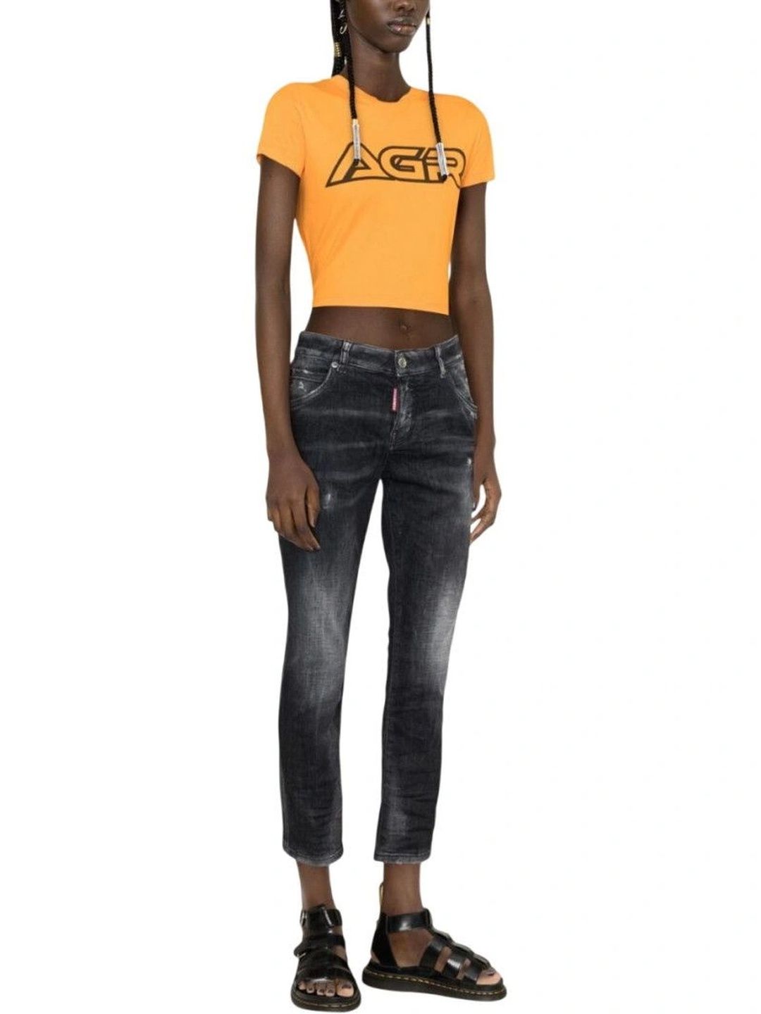 Dsquared2 Women Slim Fit Mid-Rise Low Distress Jeans-picture-23