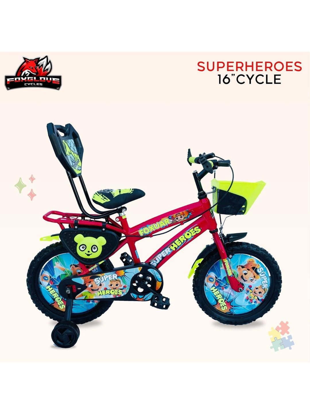 FOXGLOVE SUPERHEROES Patterned Glossy Bicycle - 16 Inch-picture-13