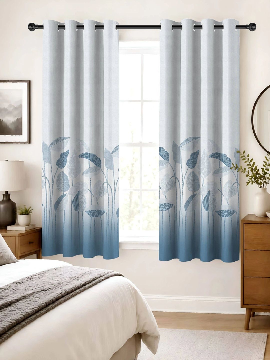 CASABLEU Blue Geometric Room Darkening Window-picture-11