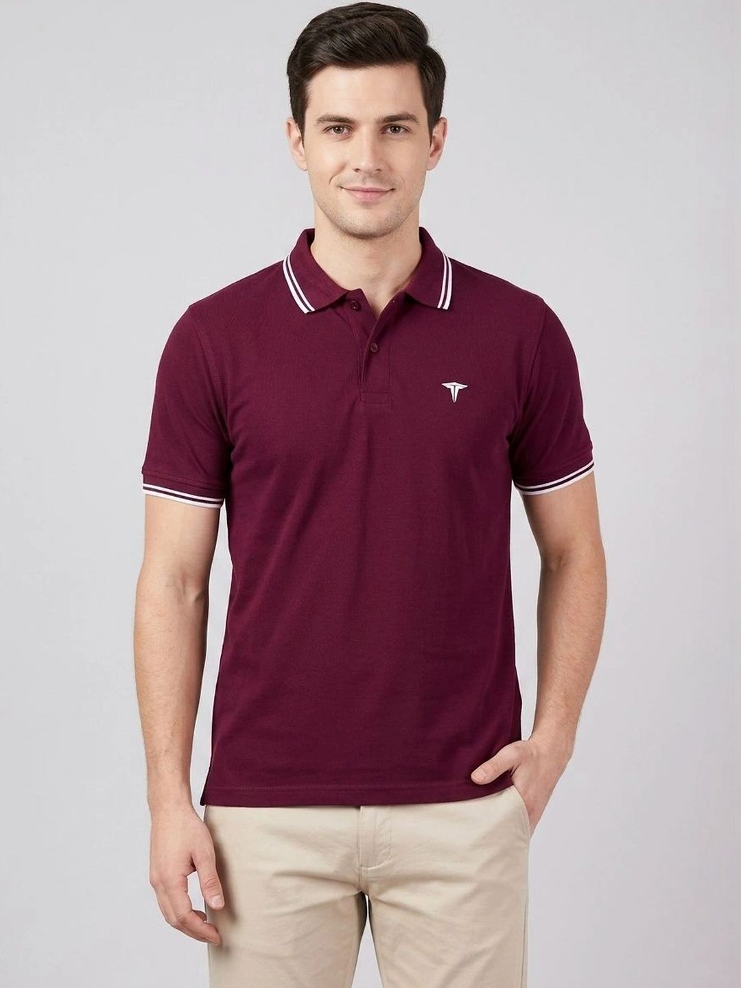 R.Code by The Roadster Life Co. Men Brand Logo Polo Collar T-shirt-picture-43