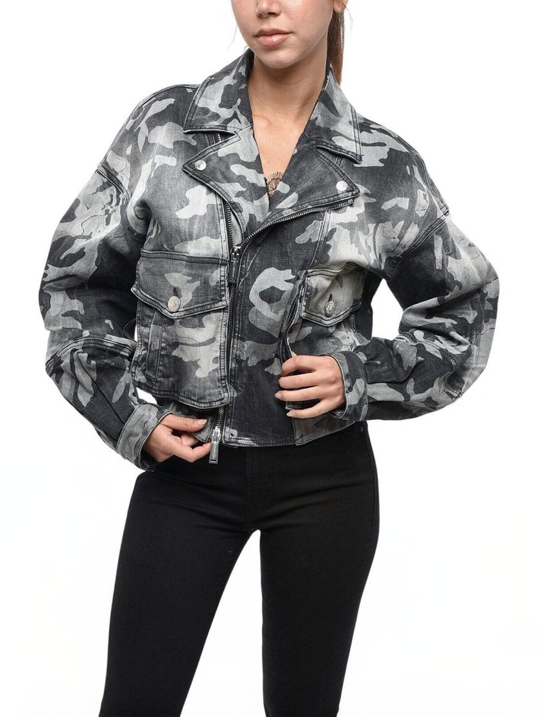 Dsquared2 Women Camouflage Crop Biker Jacket-picture-28