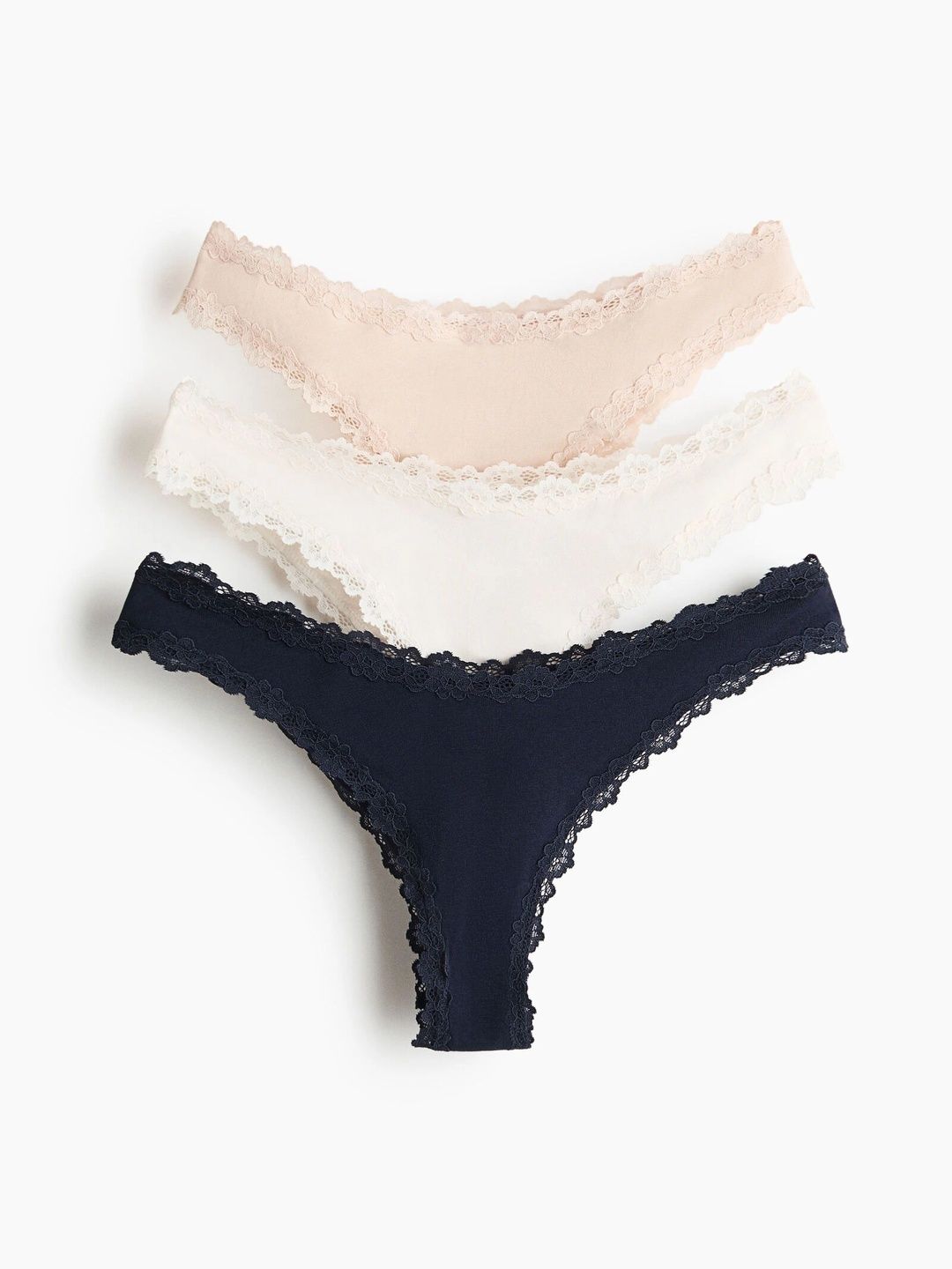 H&M Women 3-Pack Lace-Trimmed Brazilian Briefs-picture-39