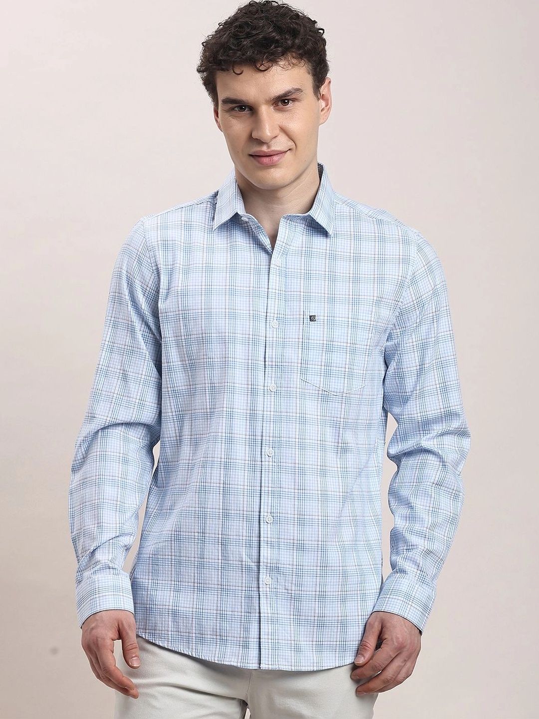 Turtle Men Relaxed Slim Fit Checked Casual Shirt-picture-50