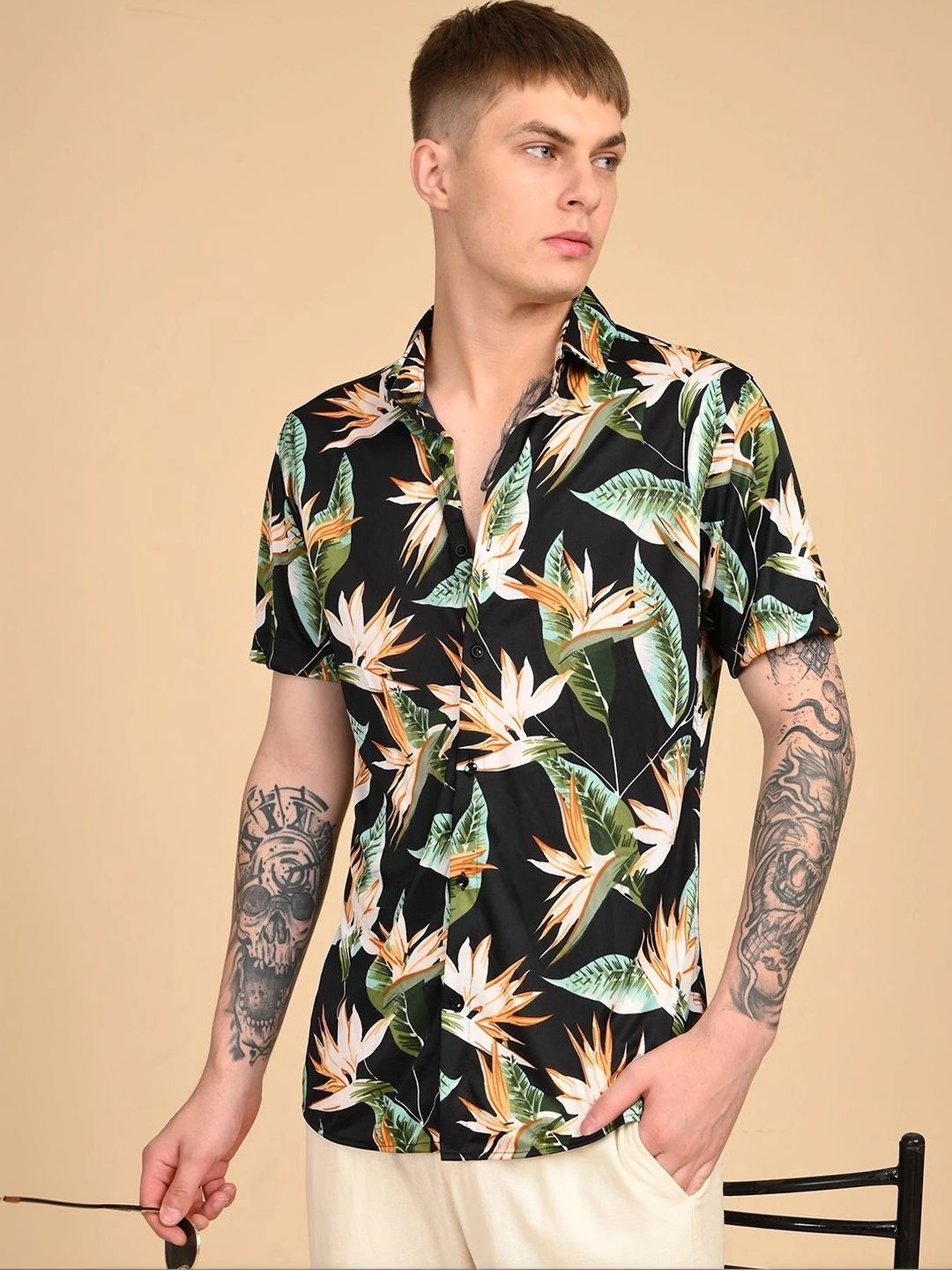SZN Men Classic Floral Printed Casual Shirt-picture-45