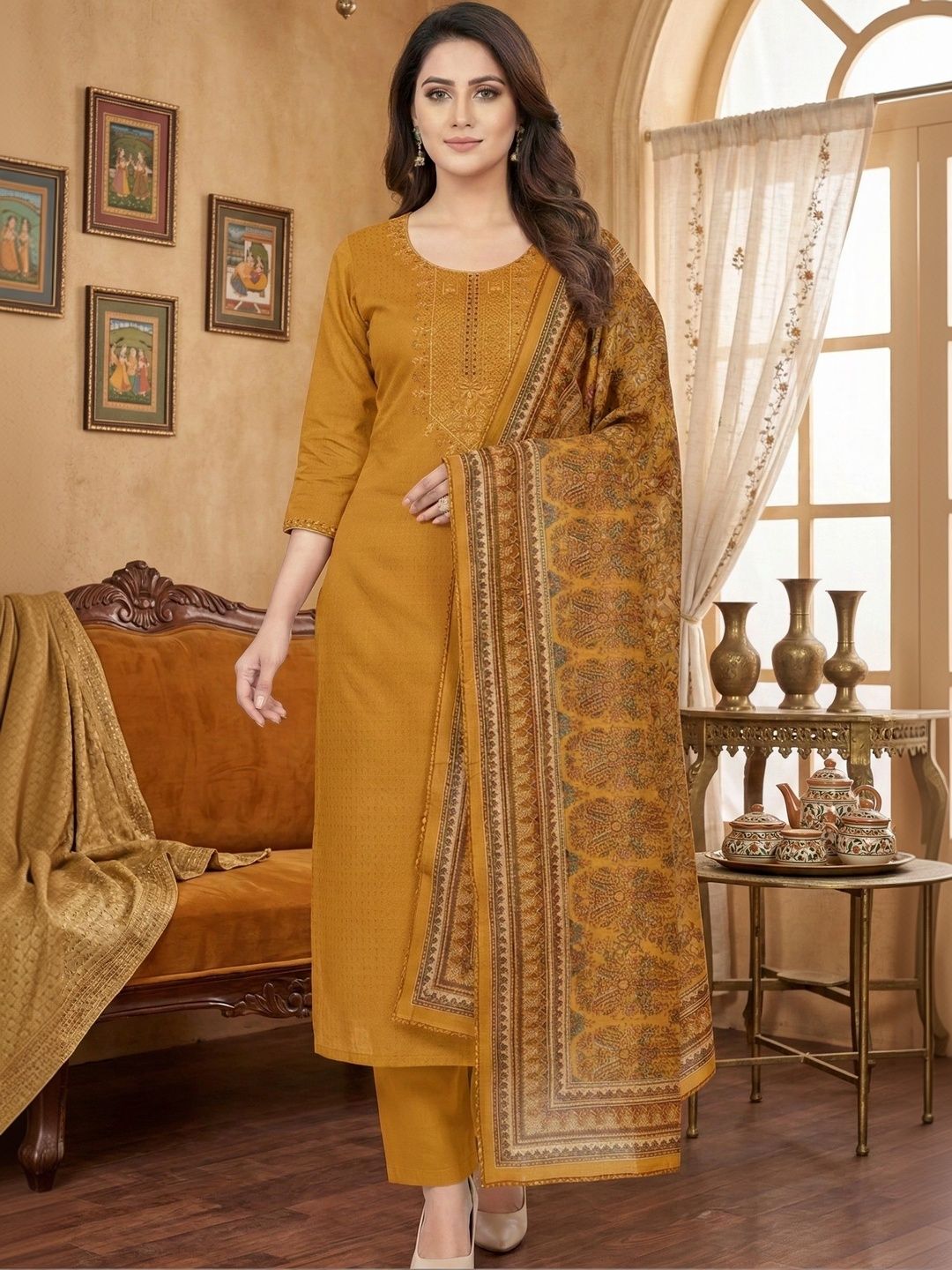 Rosaniya Embroidered Unstitched Dress Material-picture-47