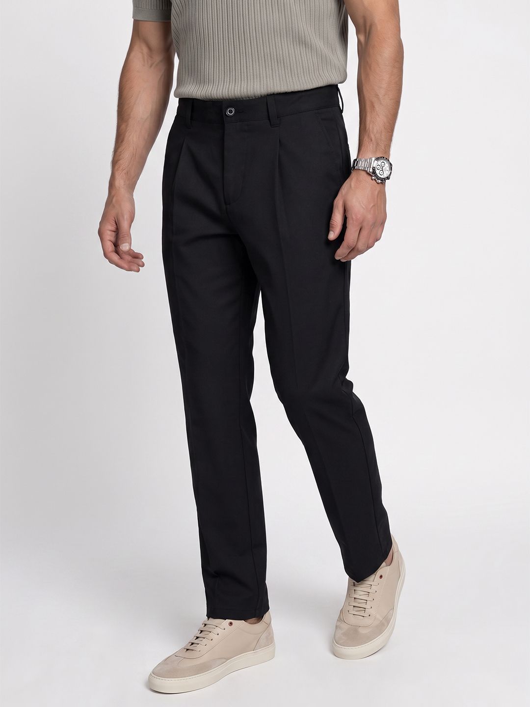 French Connection Men Pleated Chinos Trousers-picture-46