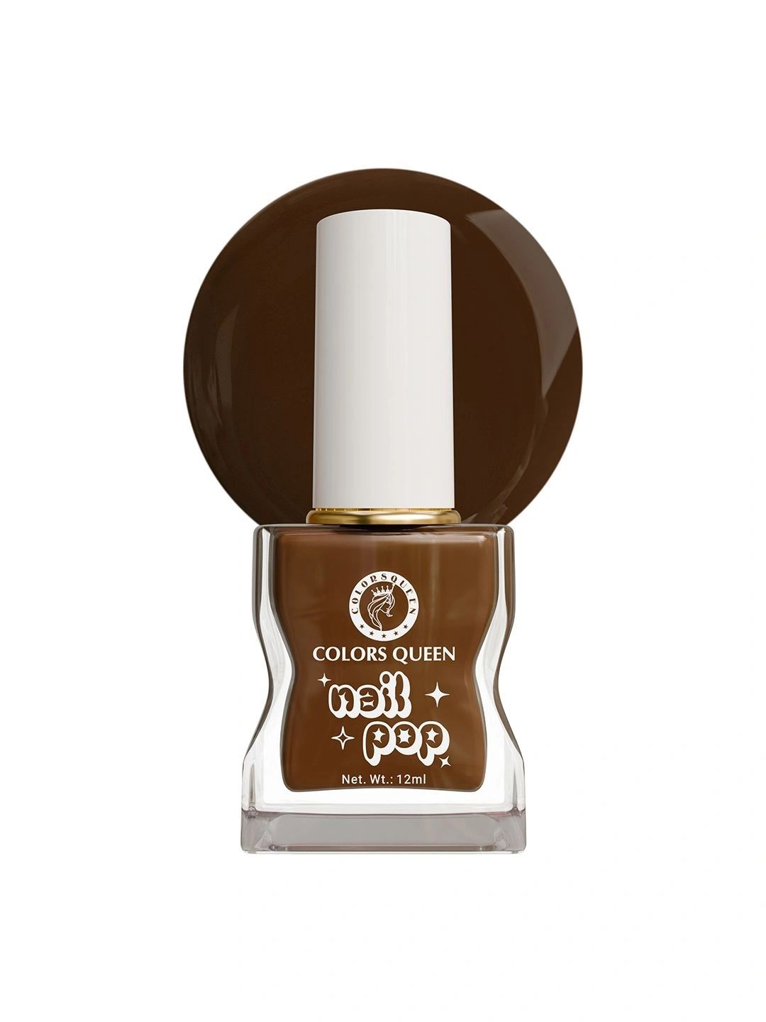 Colors Queen Nail Pop Glossy Gel Finish & Quick Drying Nail Polish - 12 ml -Chestnut Brown-picture-25