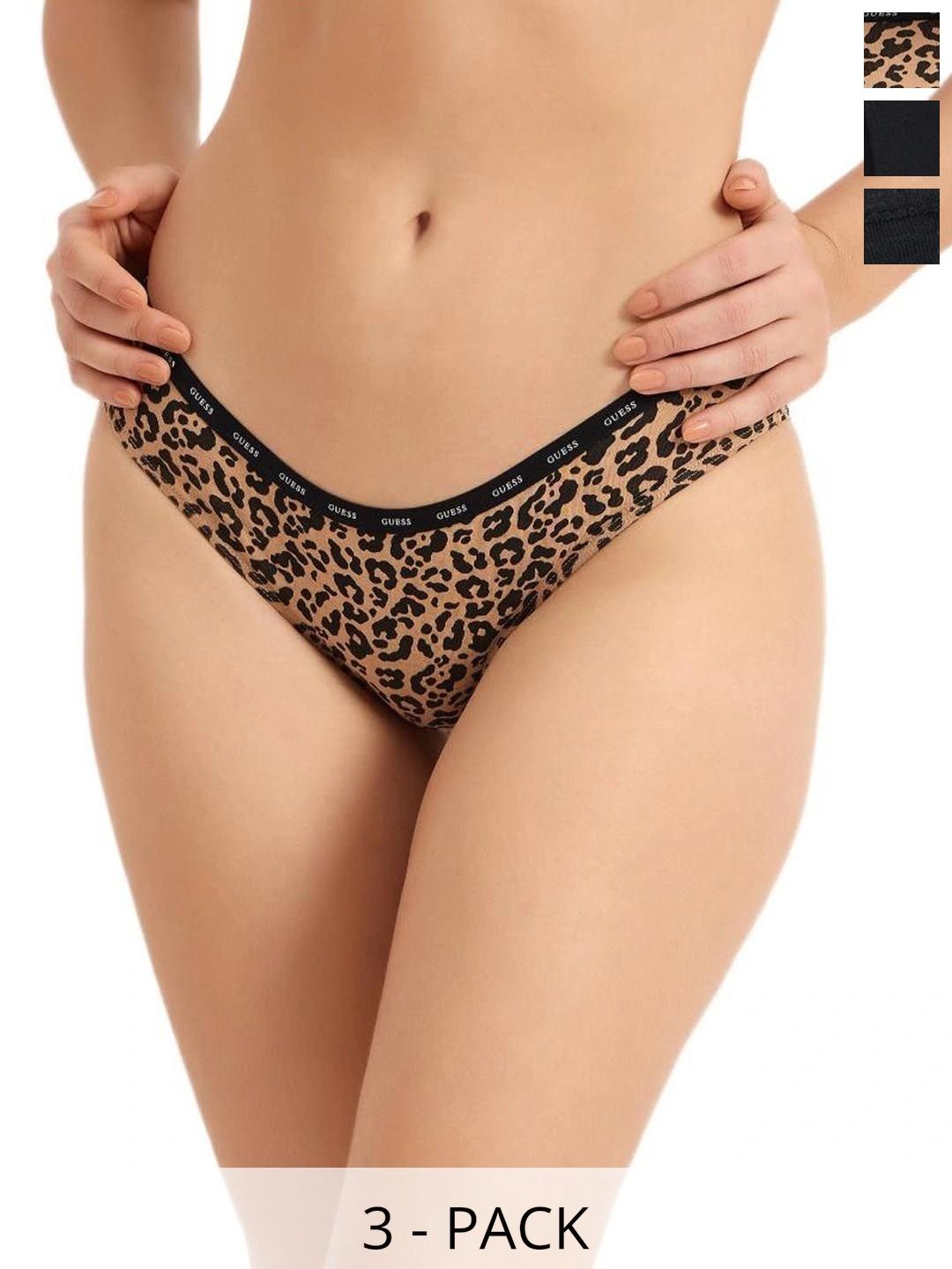 GUESS Women Pack of 3 Printed Assorted Cotton Bikini-picture-29