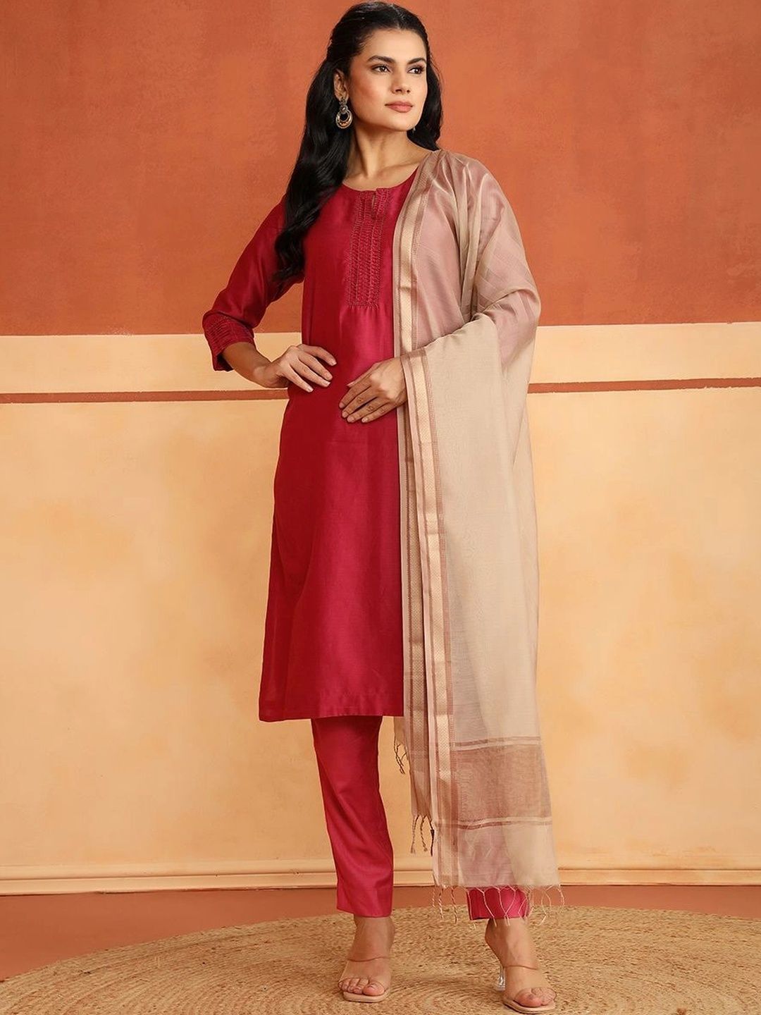 Fabindia Woven Design Cotton Silk Blend Dupatta-picture-39