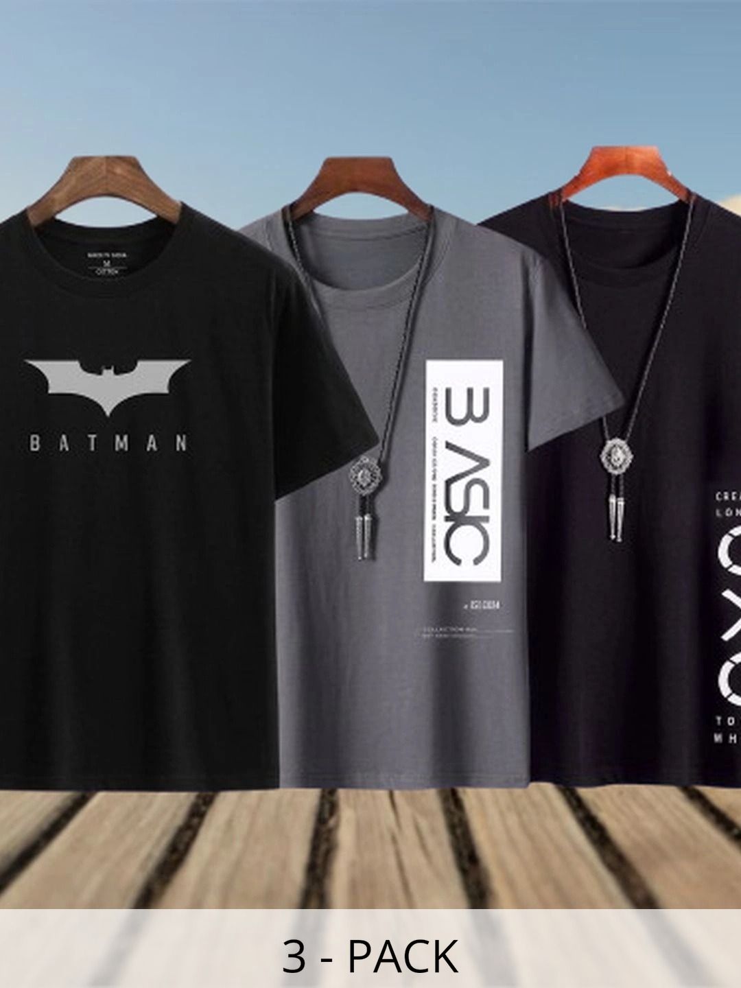 WIKE DENIMS Men Brand Logo 3 Batman Printed T-shirt-picture-19