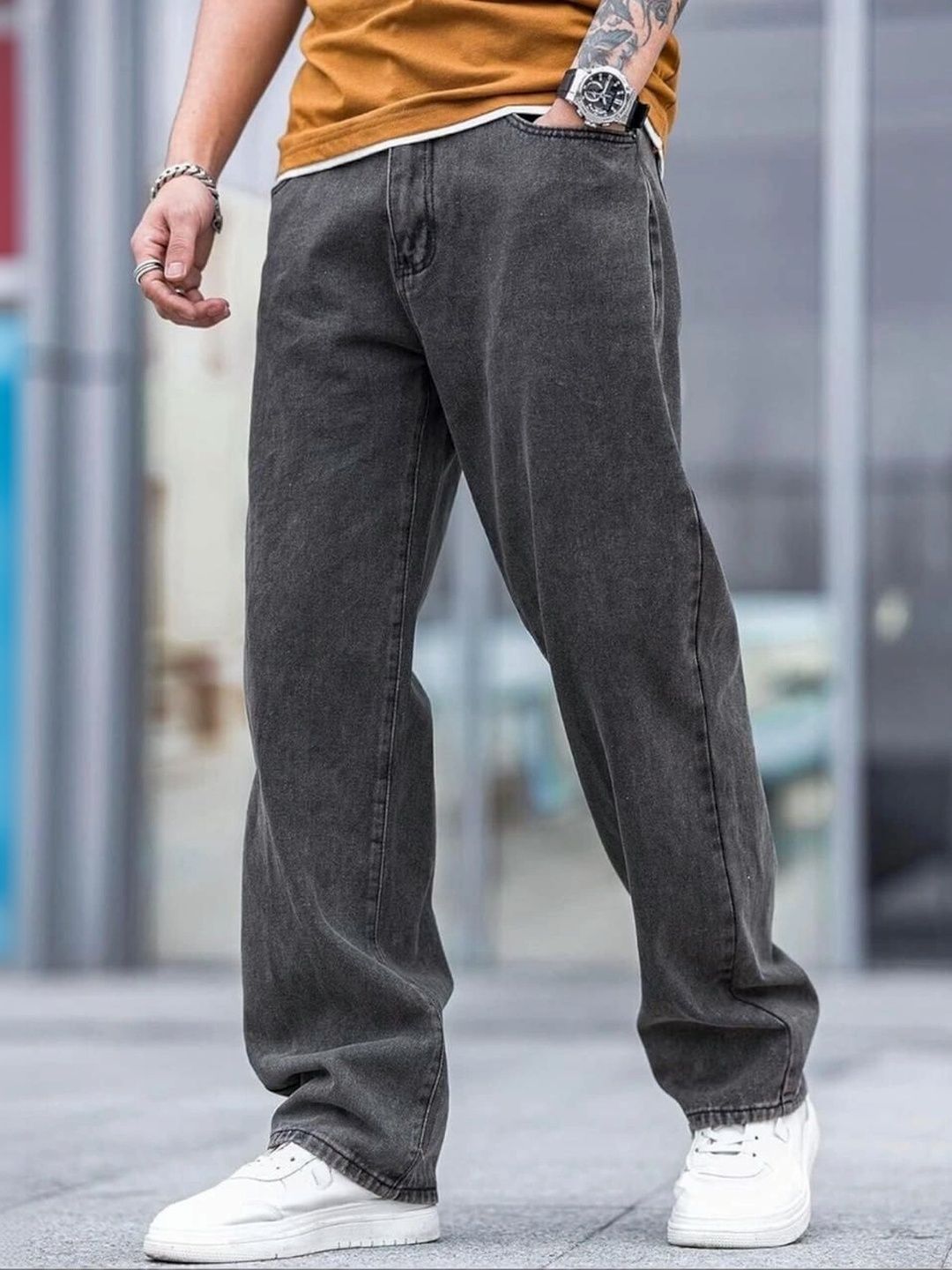 FLAYING Men Relaxed Fit Mid-Rise Jeans-picture-23