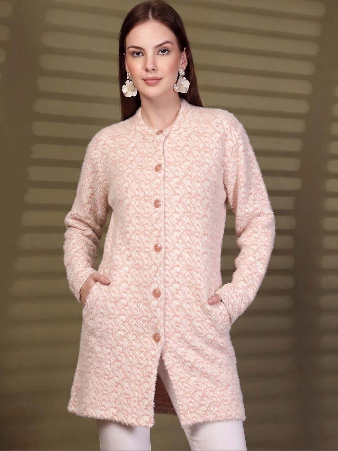 Clora Creation Women Woollen Longline Cardigan-picture-44