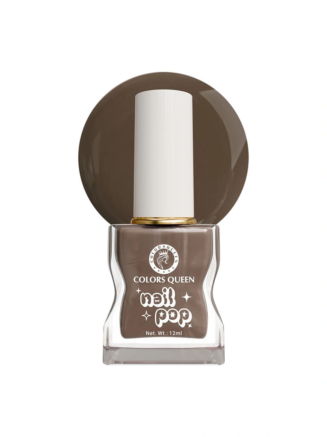 Colors Queen Nail Pop Glossy Gel Finish & Quick Drying Nail Polish - 12 ml -Ash Brown-image-24