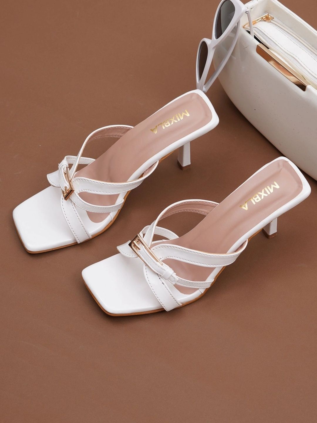 MIXBLA Slim Heeled Mules with Buckles-picture-12