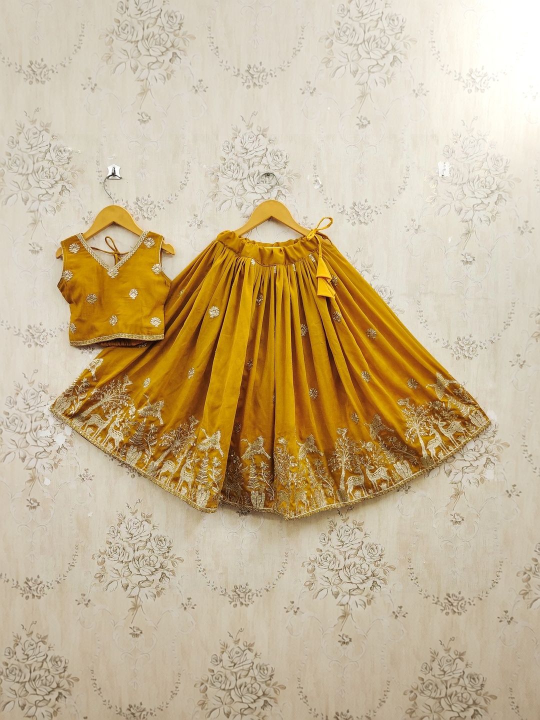 JOVK DESIGN Girls Embellished Ready to Wear Lehenga &-picture-26