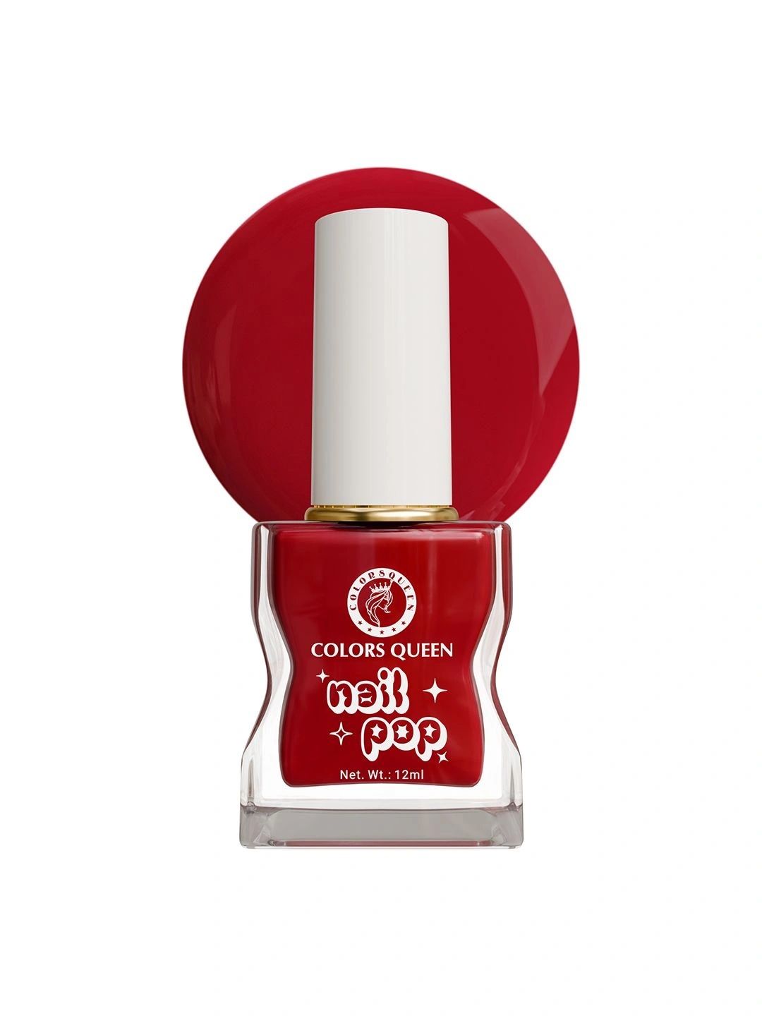 Colors Queen Nail Pop Glossy Gel Finish & Quick Drying Nail Polish - 12 ml -True Red-picture-5
