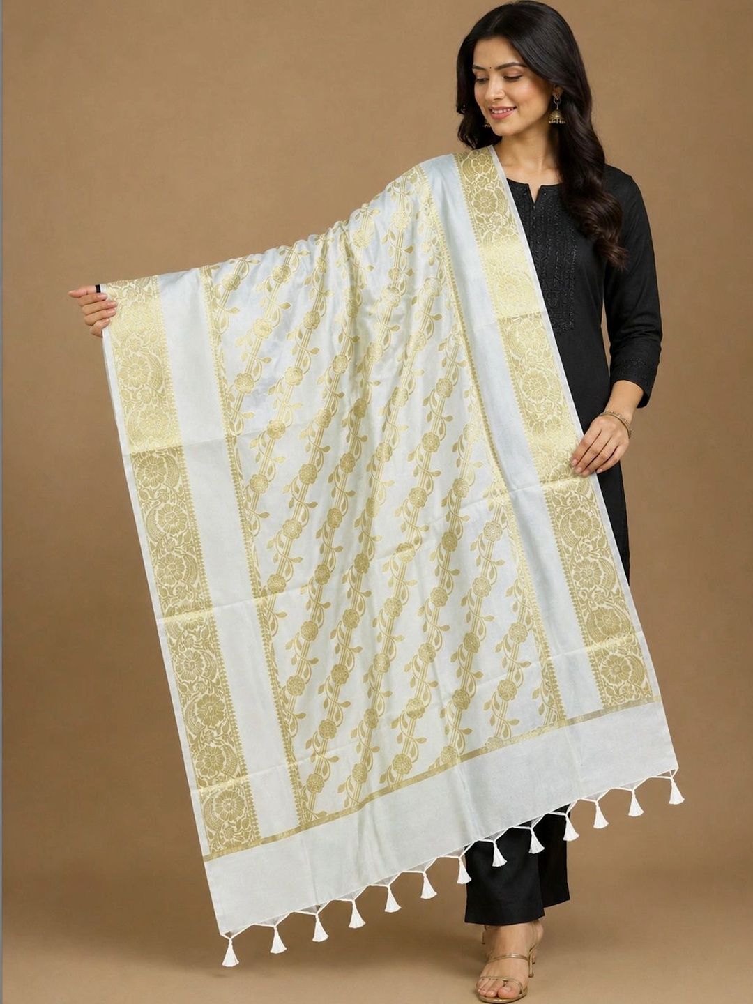 The SDF India Woven Design Art Silk Dupatta with Zari-picture-41
