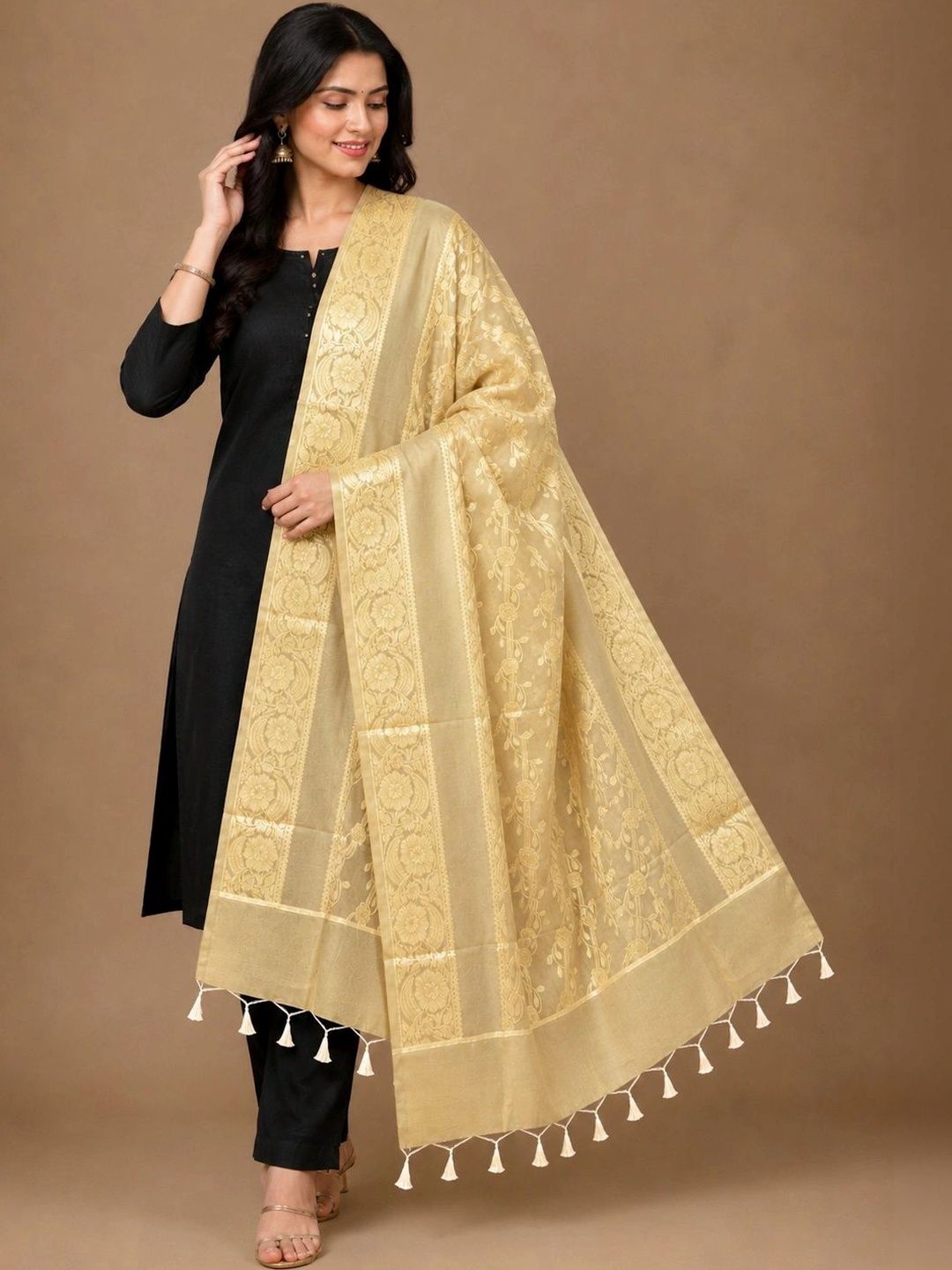 The SDF India Woven Design Art Silk Dupatta-picture-24