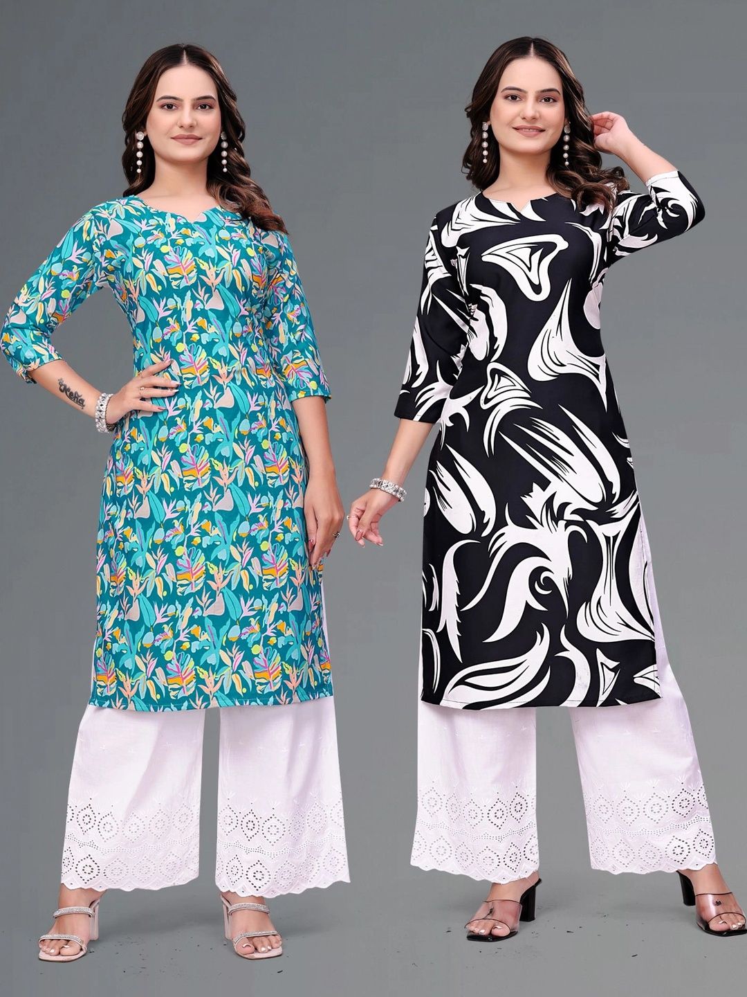 MENFLUENT Floral Printed Pure Crepe Kurti-picture-48