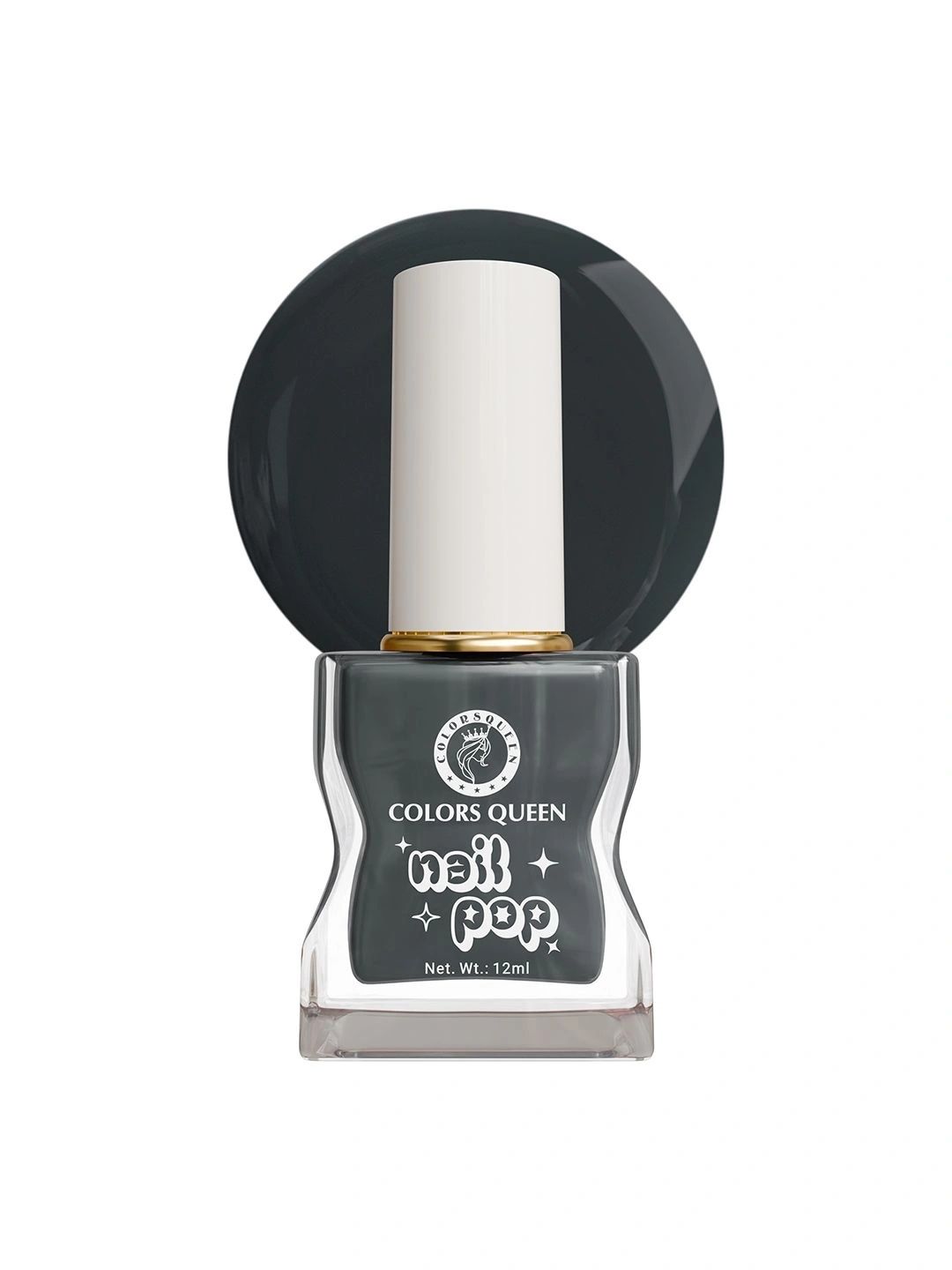 Colors Queen Nail Pop Glossy Gel Finish & Quick Drying Nail Polish - 12 ml -Graphite Grey-picture-29