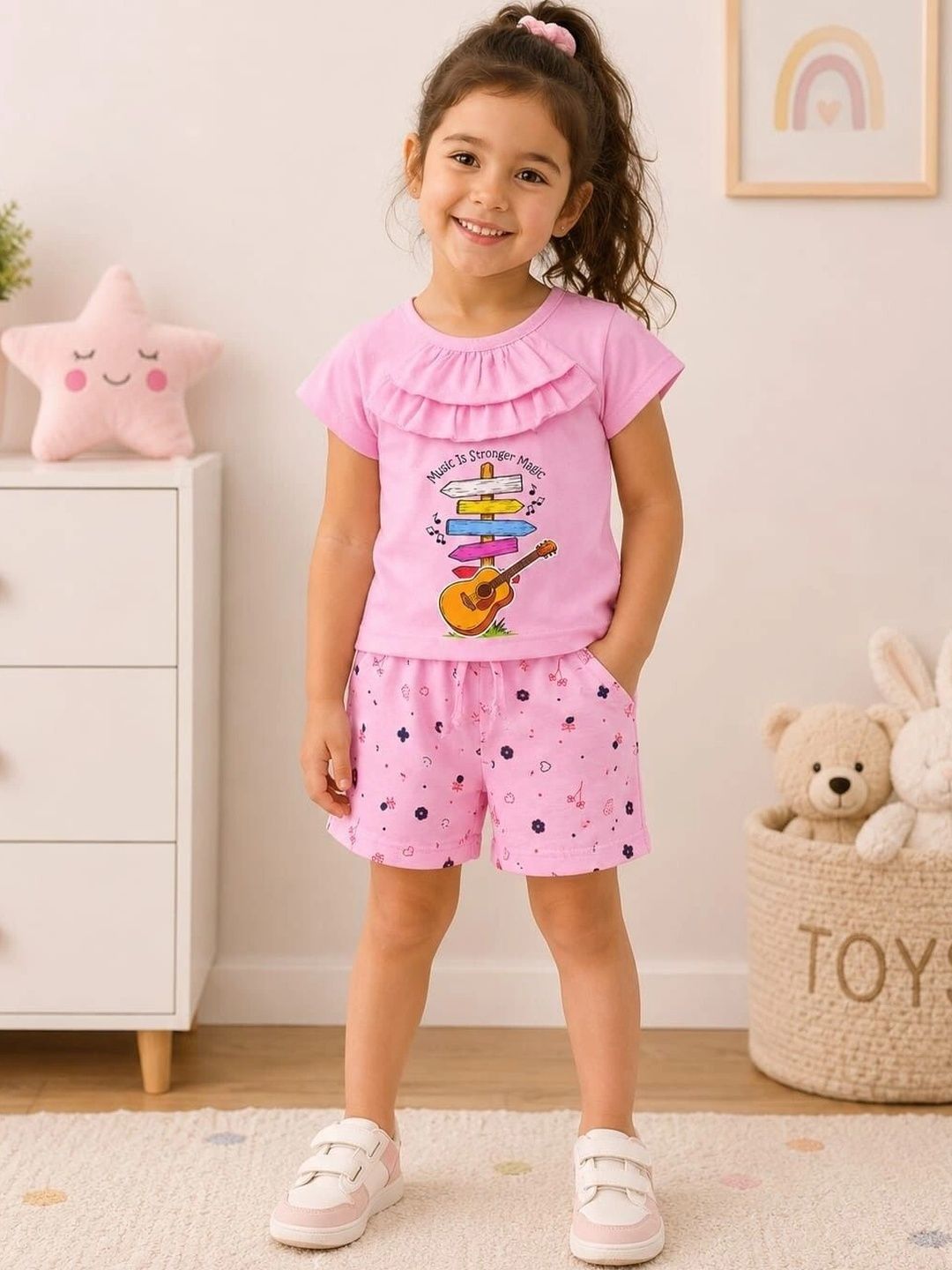 CERABI Girls Printed T-shirt with Shorts-picture-34