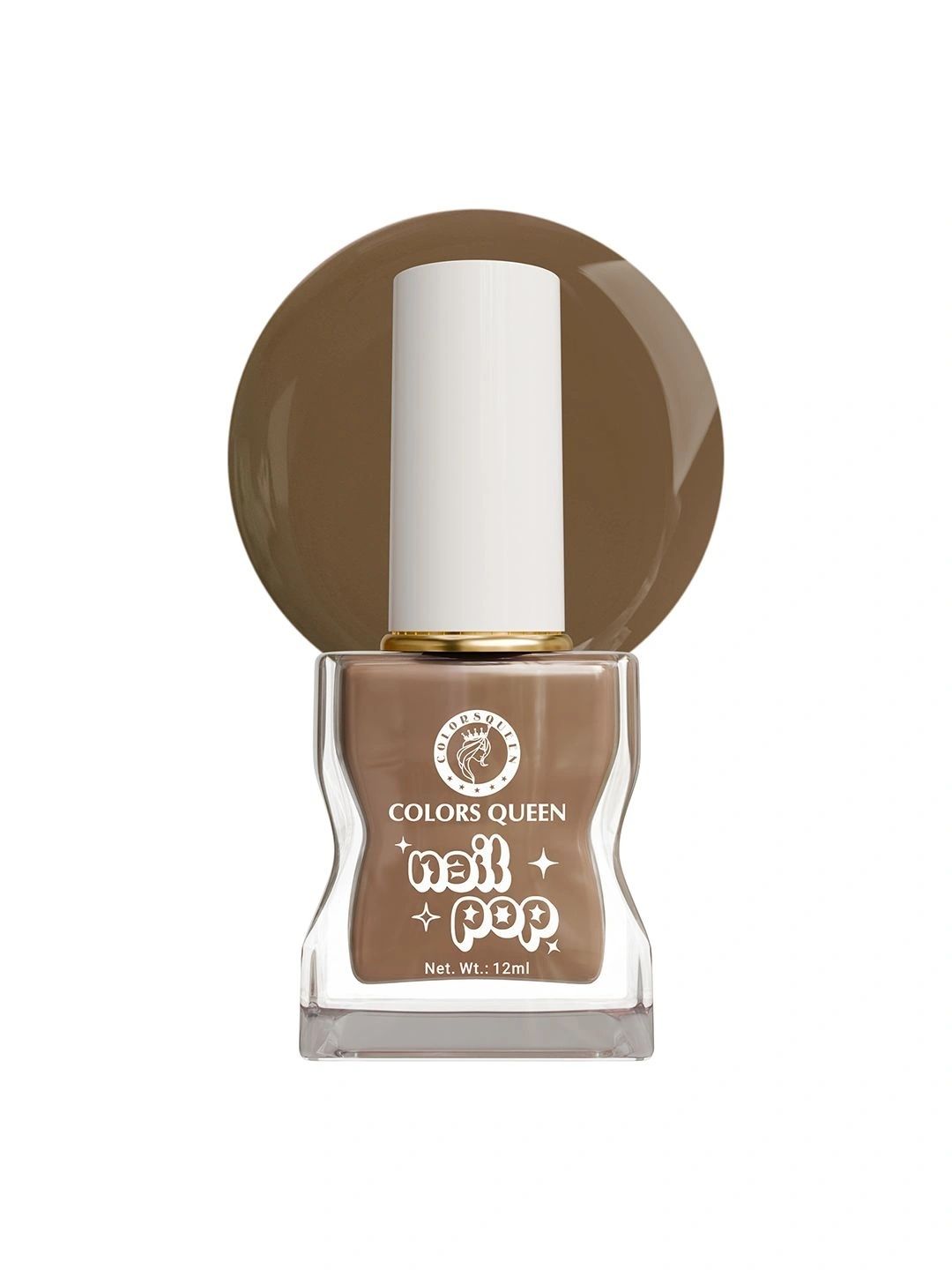 Colors Queen Nail Pop Glossy Gel Finish & Quick Drying Nail Polish - 12 ml -Mink Brown-picture-37