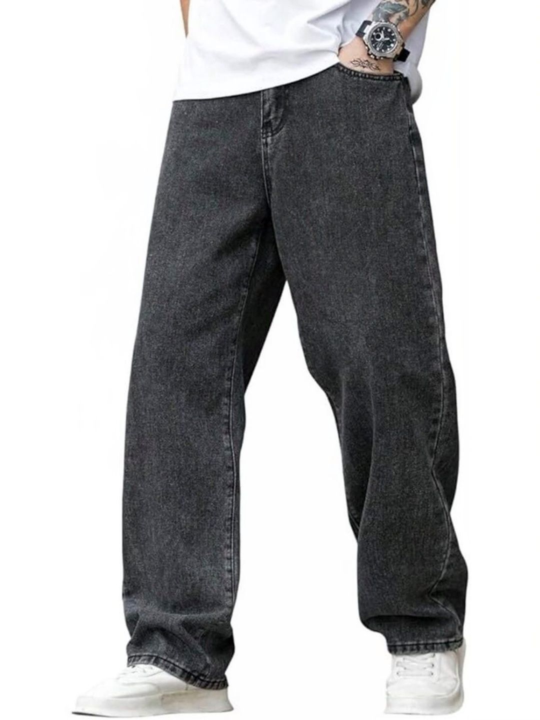 FLAYING Men Relaxed Fit Mid-Rise Jeans-picture-21