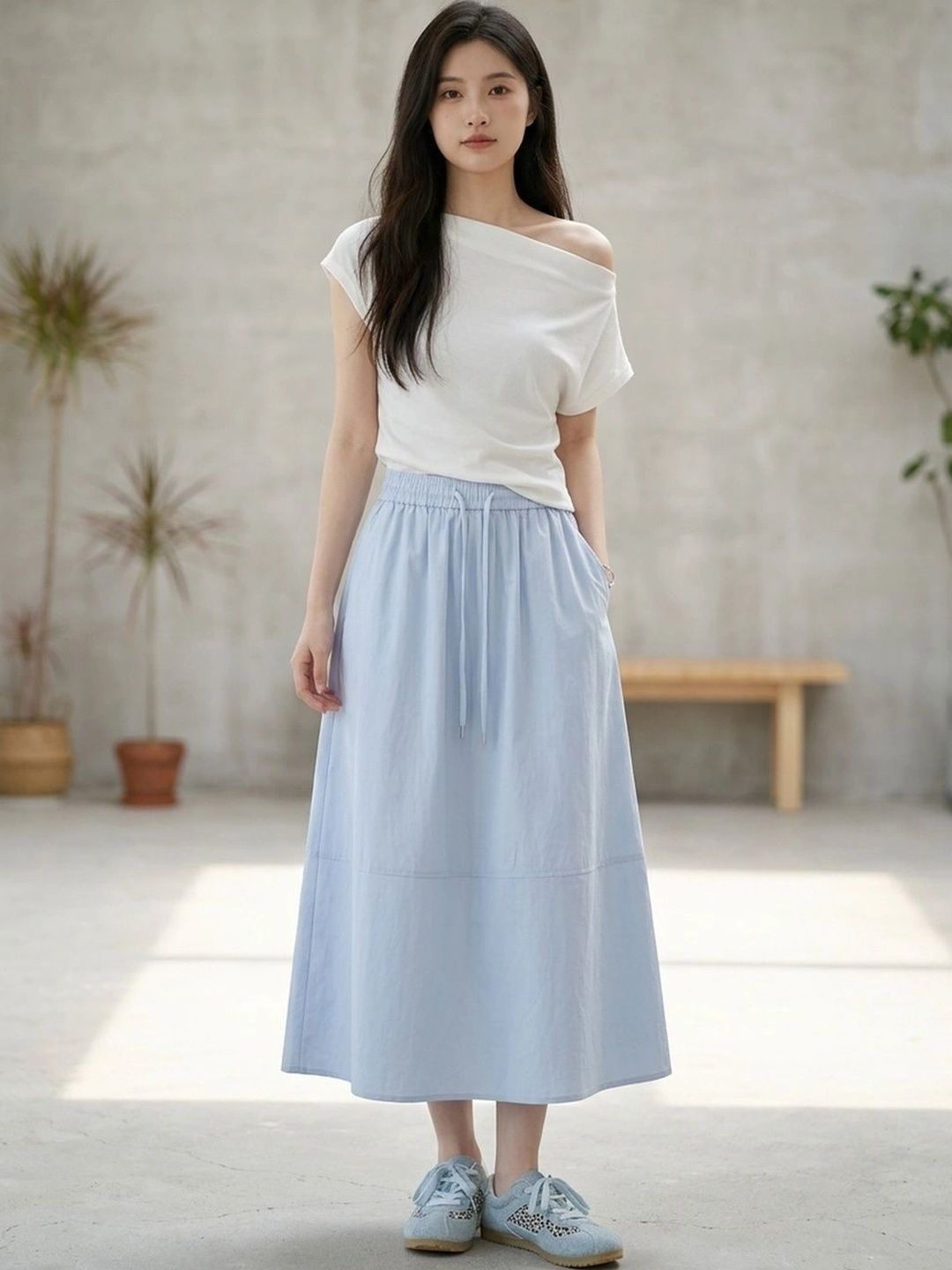 Suo Women Midi A-Line Skirt-picture-31