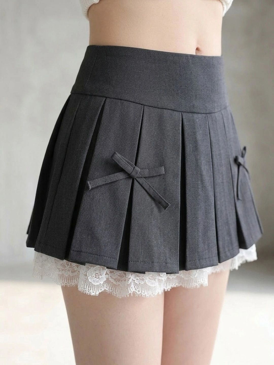Suo Women Accordion Pleated Mini Flared Skirt-picture-33