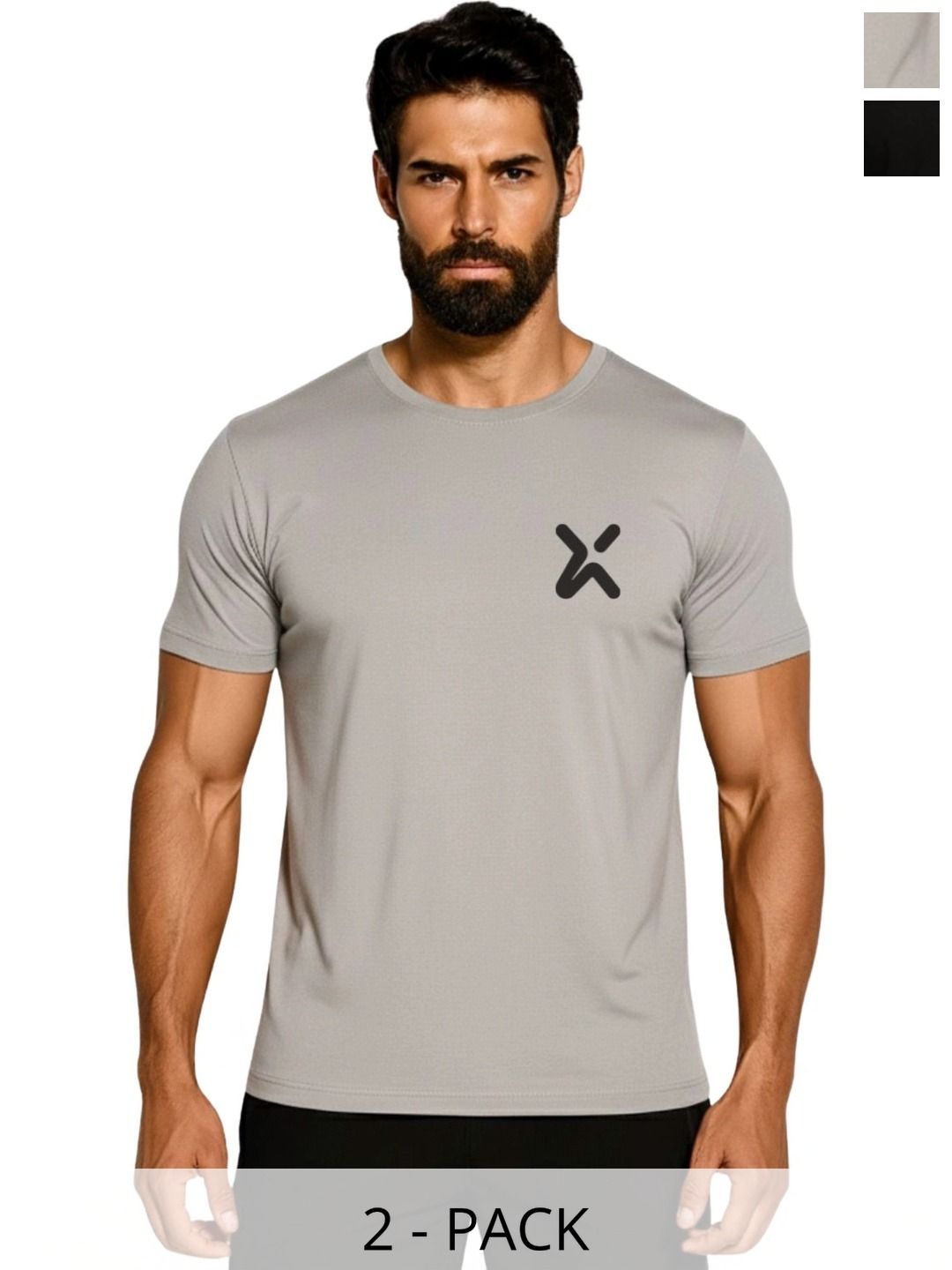 3Colors Men Brand Logo 2 Printed Moisture Wicking T-shirt-picture-26