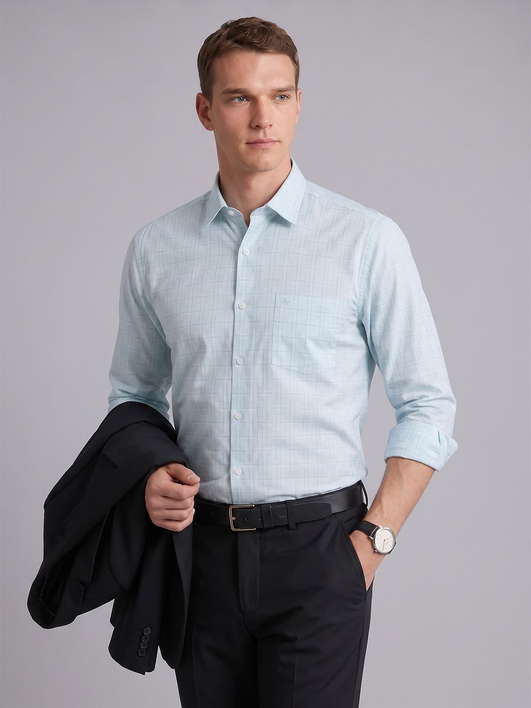 Arrow Slim Fit Checked Formal Shirt-picture-21
