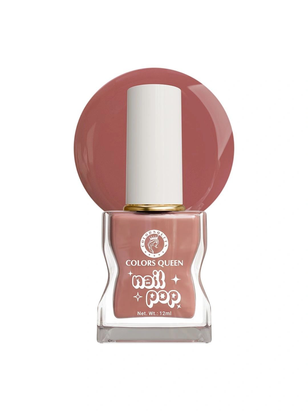 Colors Queen Nail Pop Glossy Gel Finish & Quick Drying Nail Polish - 12 ml -Toasted Nude-picture-2