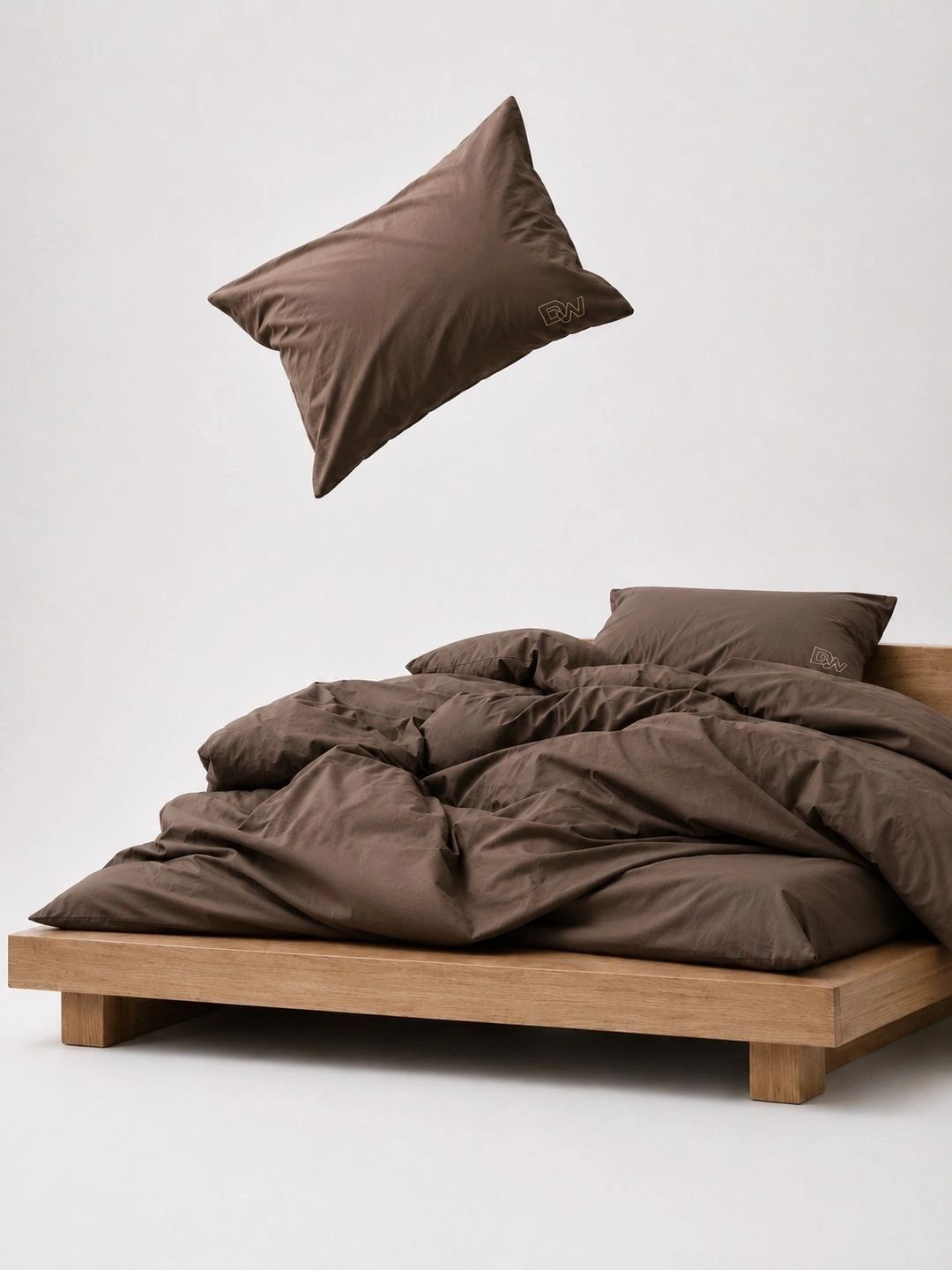 DECOR WELL Brown 350 TC King Bedsheet with 2 Pillow Covers-image-43