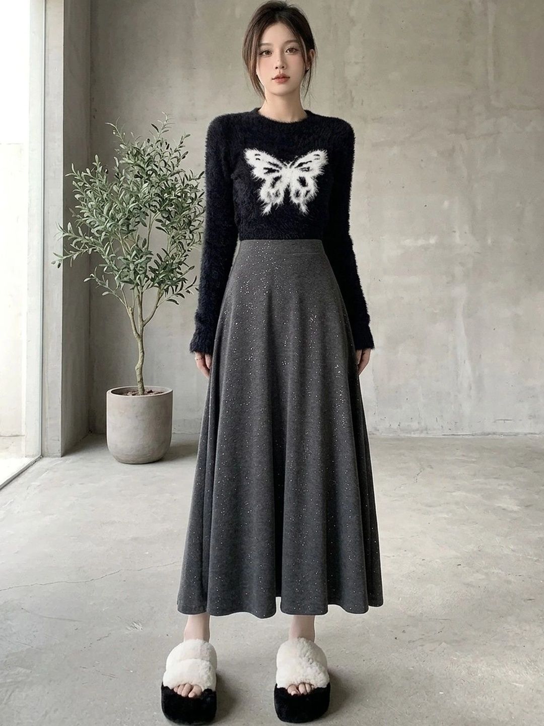 Suo Women Maxi A-Line Skirt-picture-28