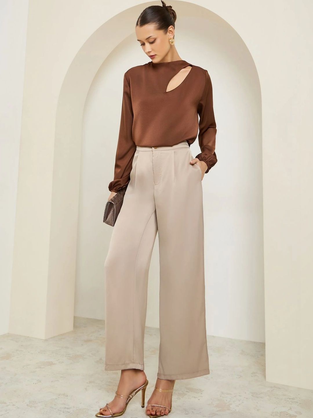 Styli Women High-Rise Pleated Trousers-image-41