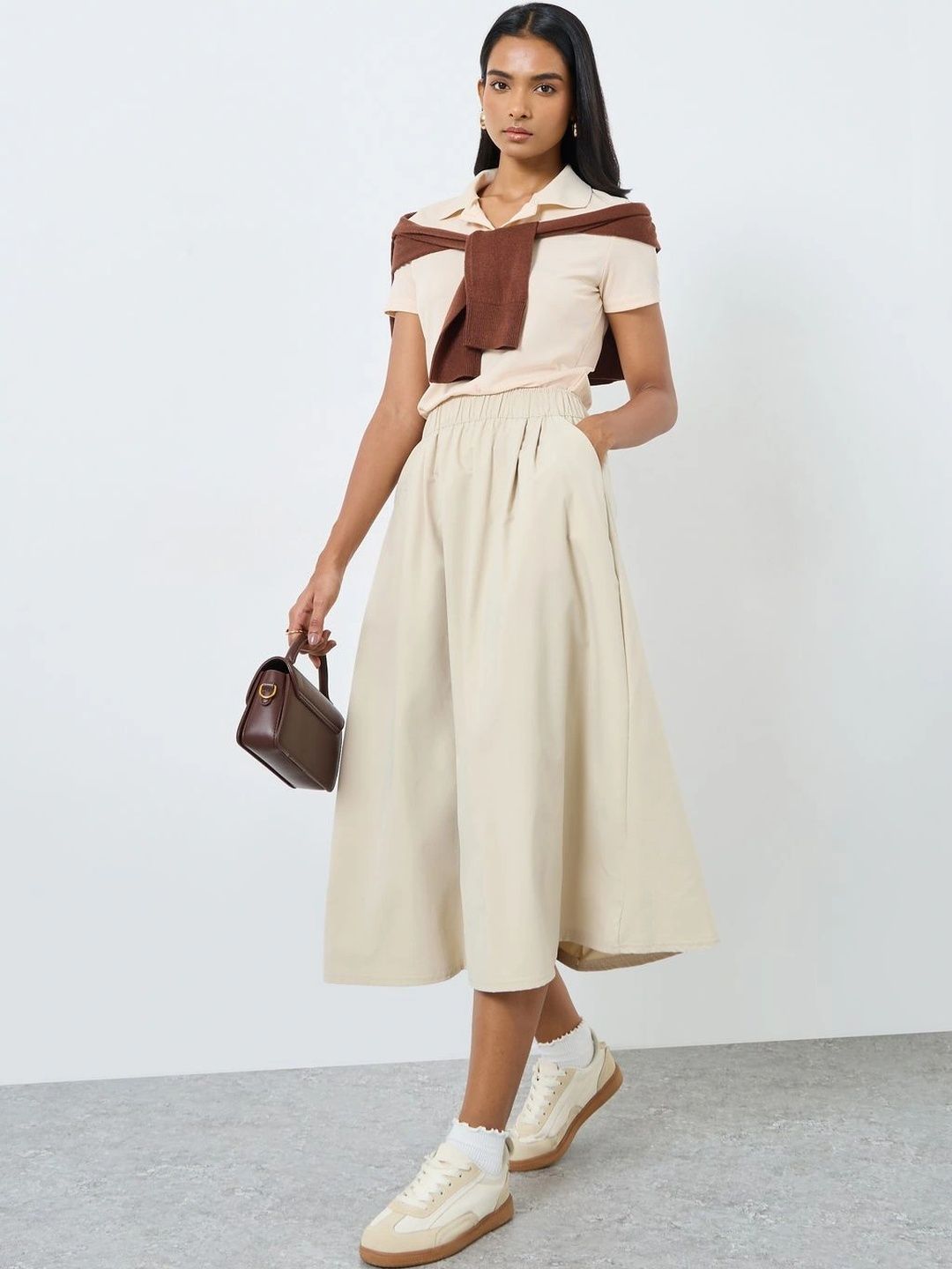Styli Women Midi A-Line Skirt-picture-56
