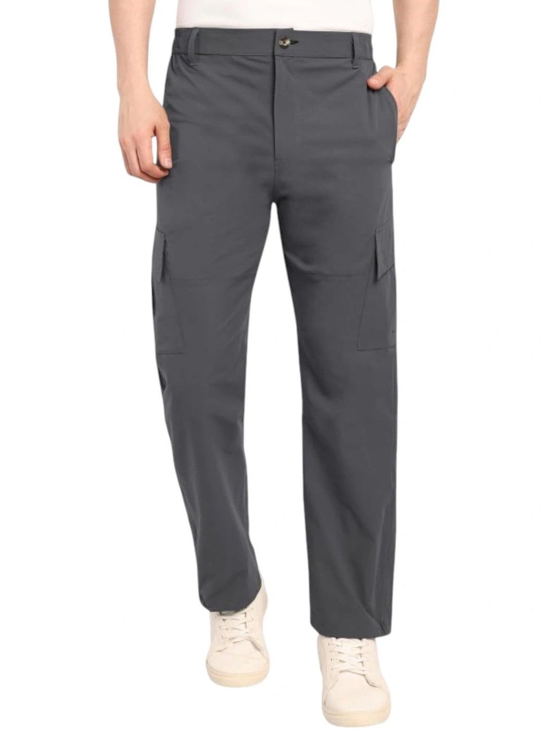 NEULKNOT Men Straight Fit Easy Wash Cargos Trousers-picture-27