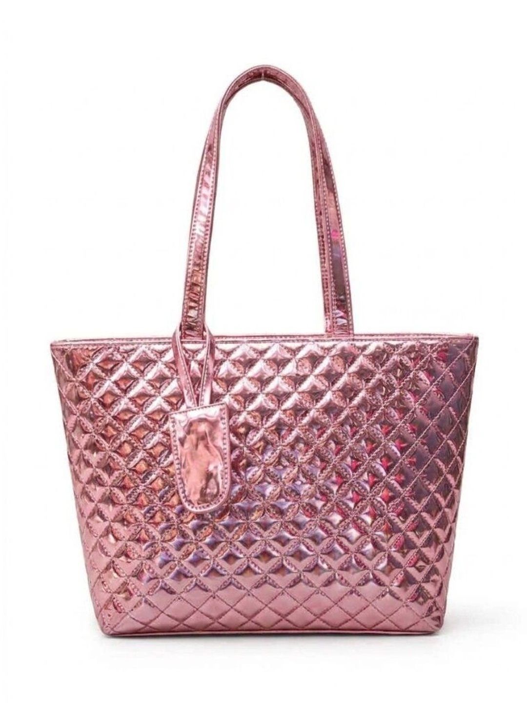 TURBOMAX Textured PU Structured Tote Bag with Quilted-image-41