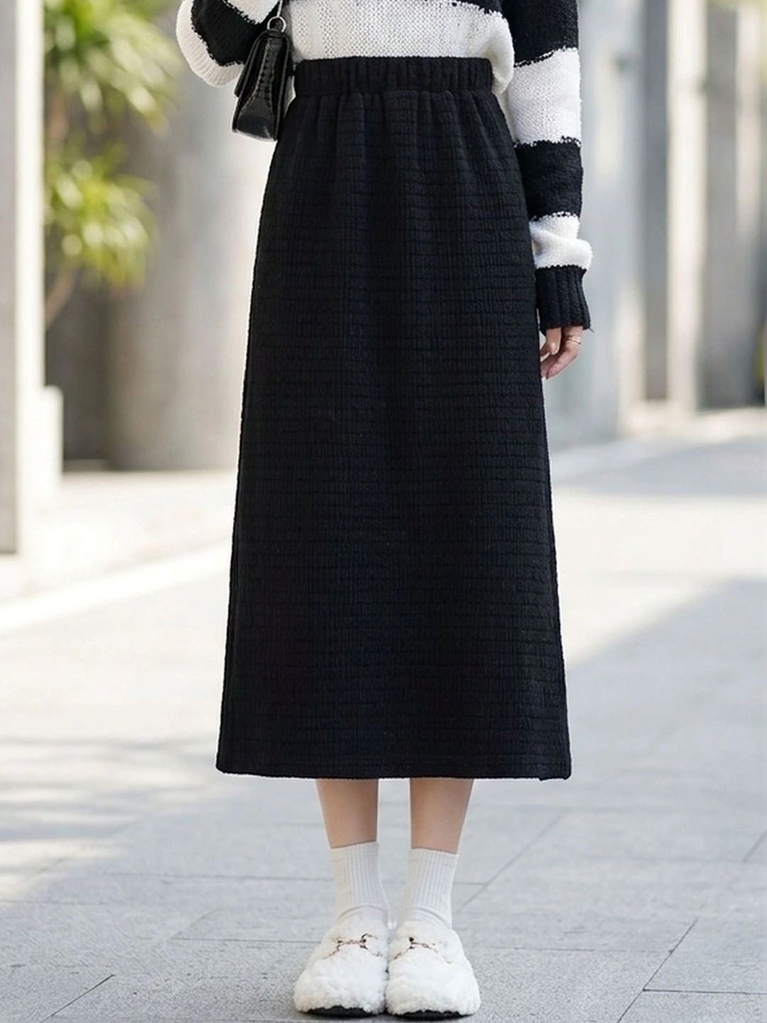 Suo Women Midi A-Line Skirt-picture-23