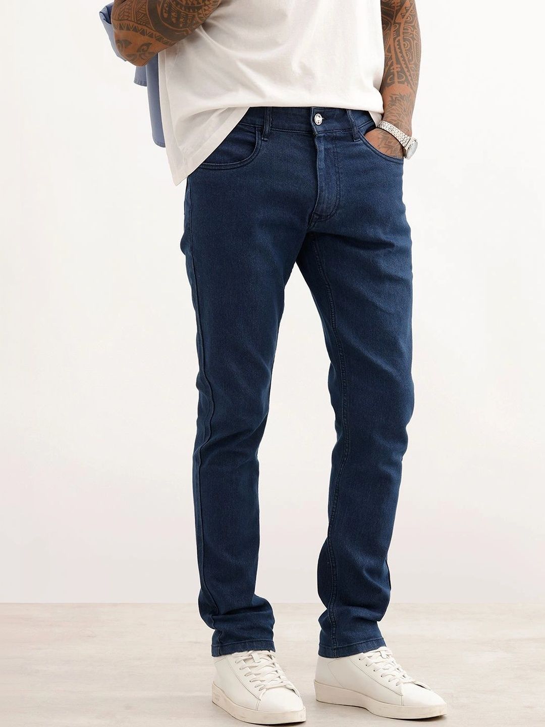WROGN Men Slim Fit Mid-Rise Stretchable Jeans-picture-21