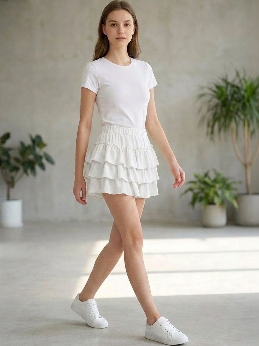 Suo Women Tiered Mini Tiered Skirt-picture-11