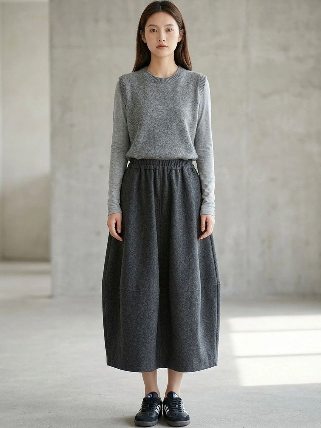 Suo Women Midi A-Line Skirt-picture-25