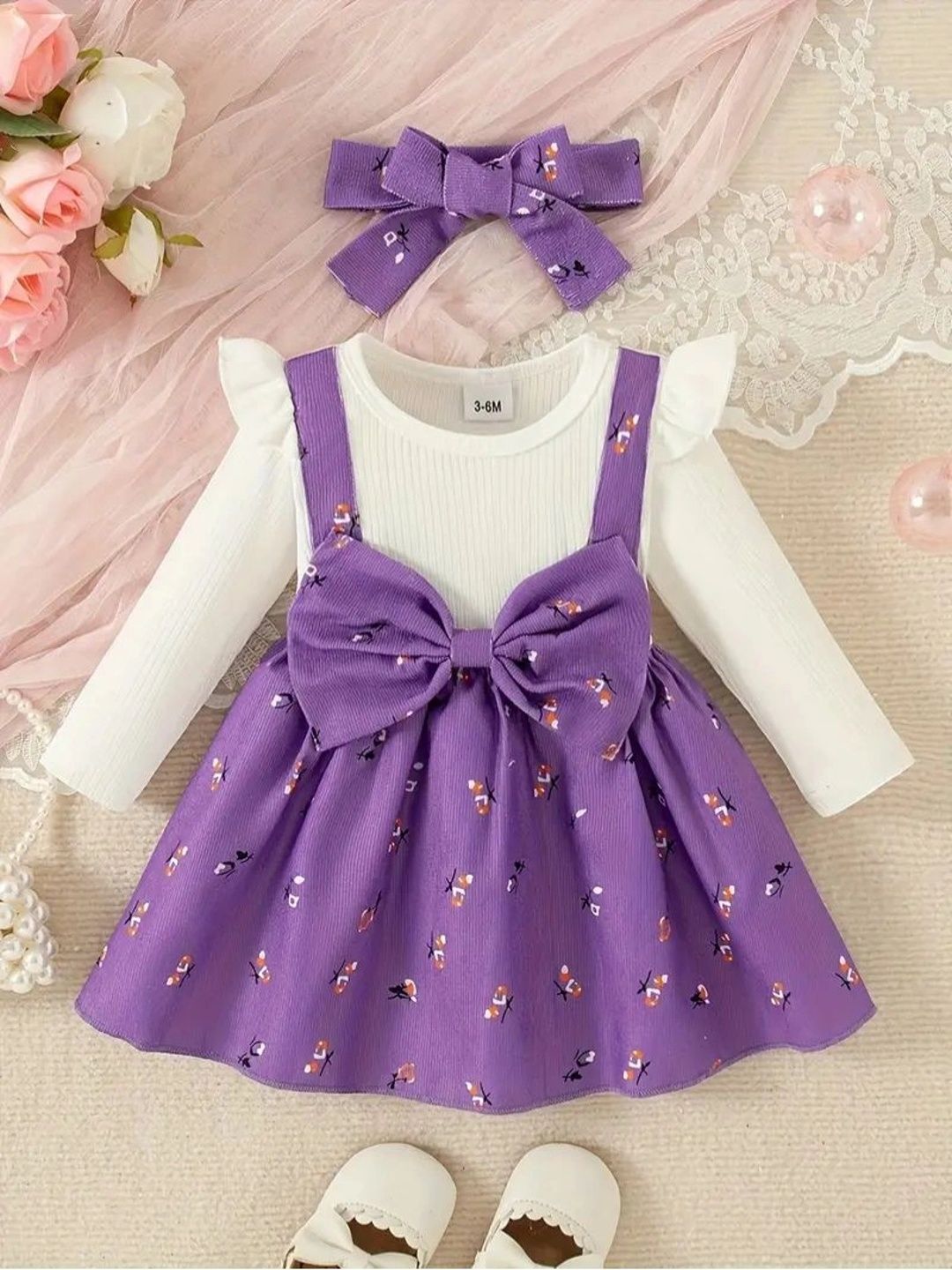 POSHIKHA Floral Print Ruffled Pinafore Dress-picture-30