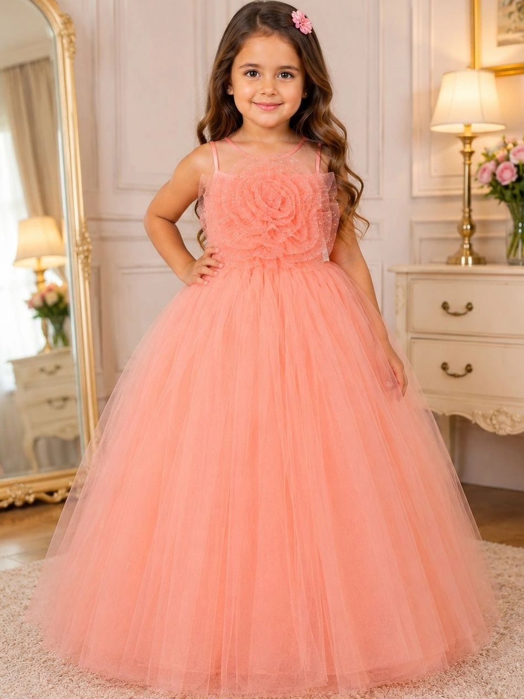 Miss & Chief Ruffled Net Maxi Dress-picture-4