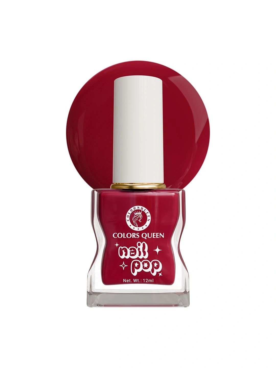 Colors Queen Nail Pop Glossy Gel Finish & Quick Drying Nail Polish - 12 ml -Ruby Red-picture-32