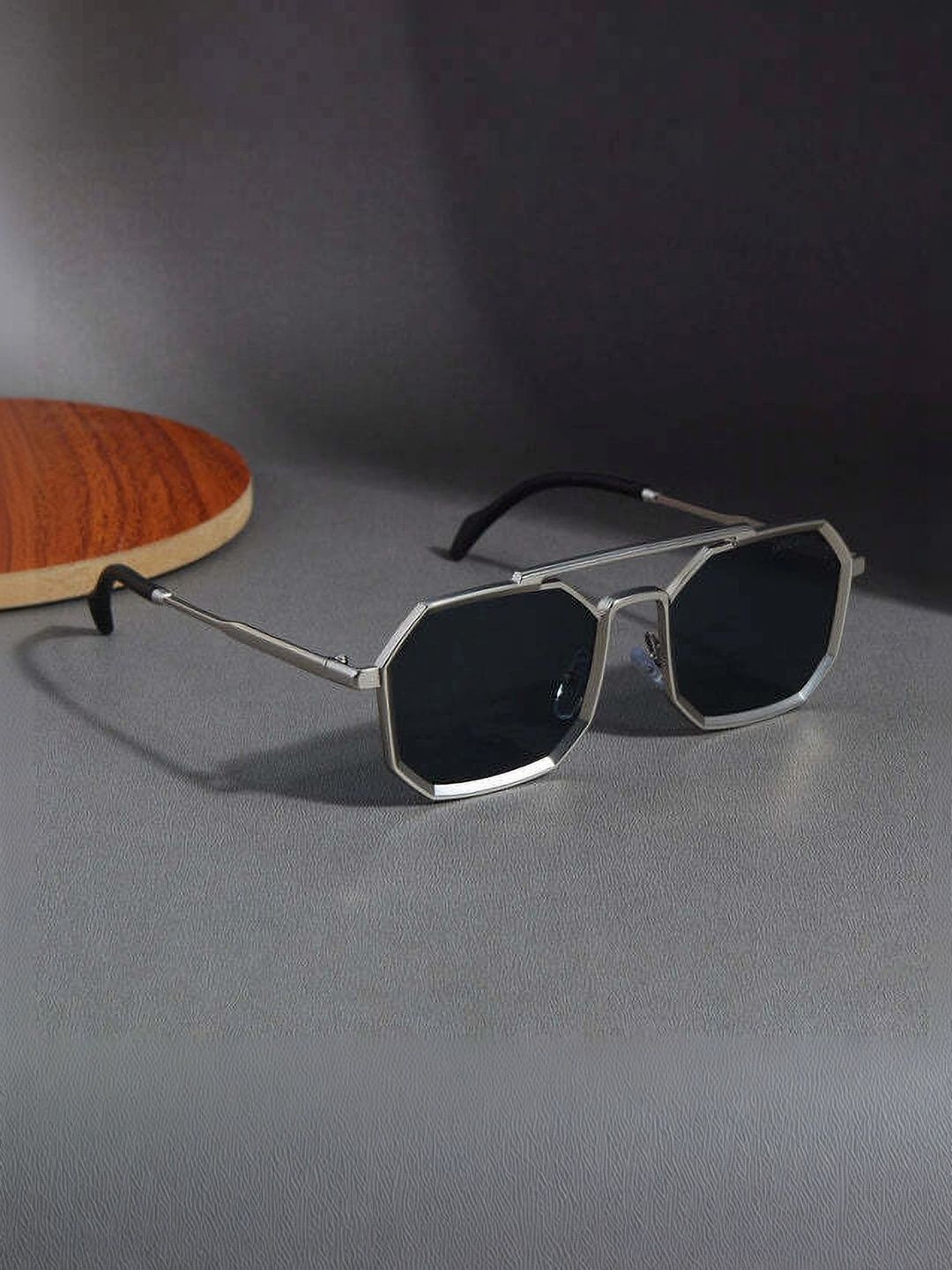 EYELLUSION Women Black Lens & Silver-Toned Other Sunglasses with-image-32